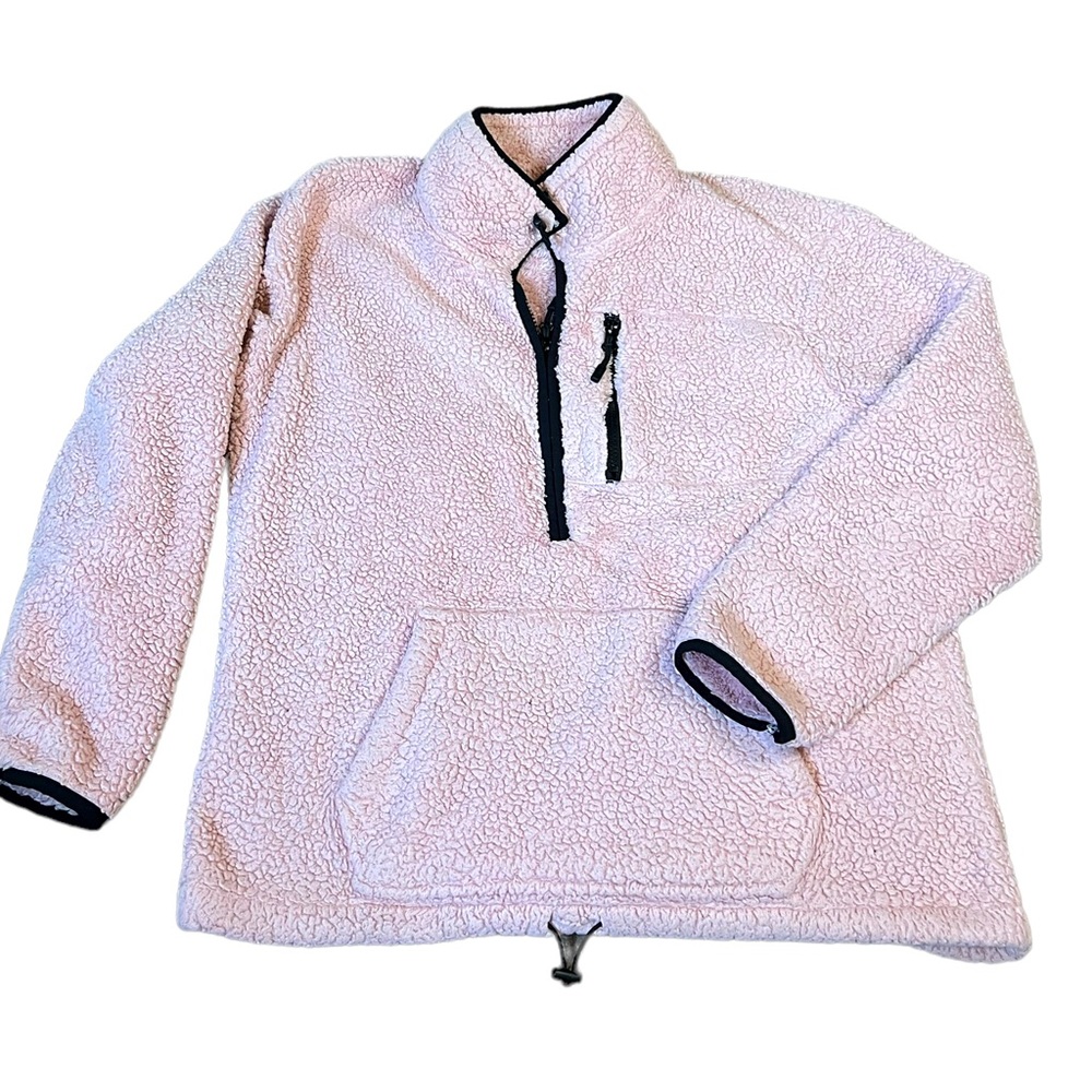 PINK fleece half-zip